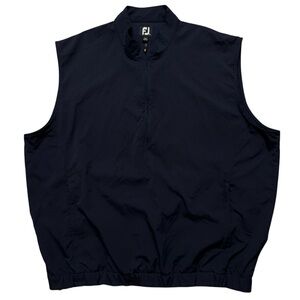Footjoy FJ Windbreaker Mens Size XL Pullover 1/2 Zip Vest Golf Zip Pocket Blue